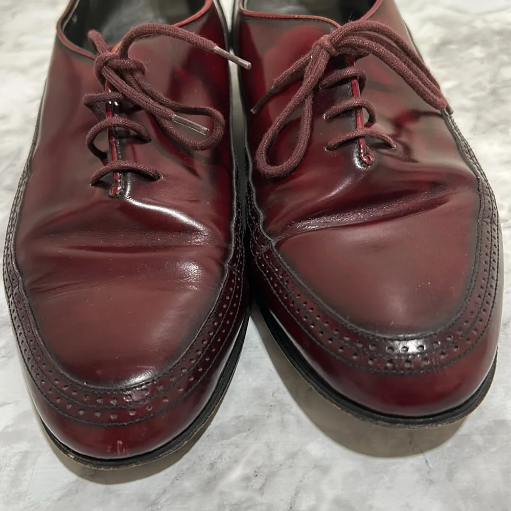 BRUNO MAGLI STEWARD MENS DRESS SHOES LEATHER MADE IN ITALY BURGUNDY Sz 9 - Picture 8 of 11